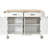 Kitchen Island Cart With Solid Wood Top And Locking Wheels,54.3 Inch Width,4 Door Cabinet And Two Drawers,Spice Rack, Towel Rack-1881966386