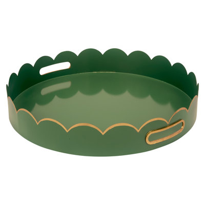 Eloise Green Round Metal Tray