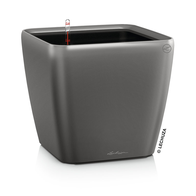 Quadro Premium Pot Planter, Charcoal Metallic