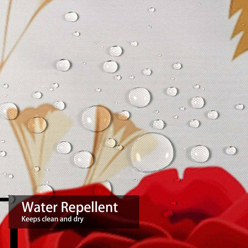 Rideau de douche imperméable à motif floral rétro avec 12 crochets Dahlia, L 72 po x l 78 po