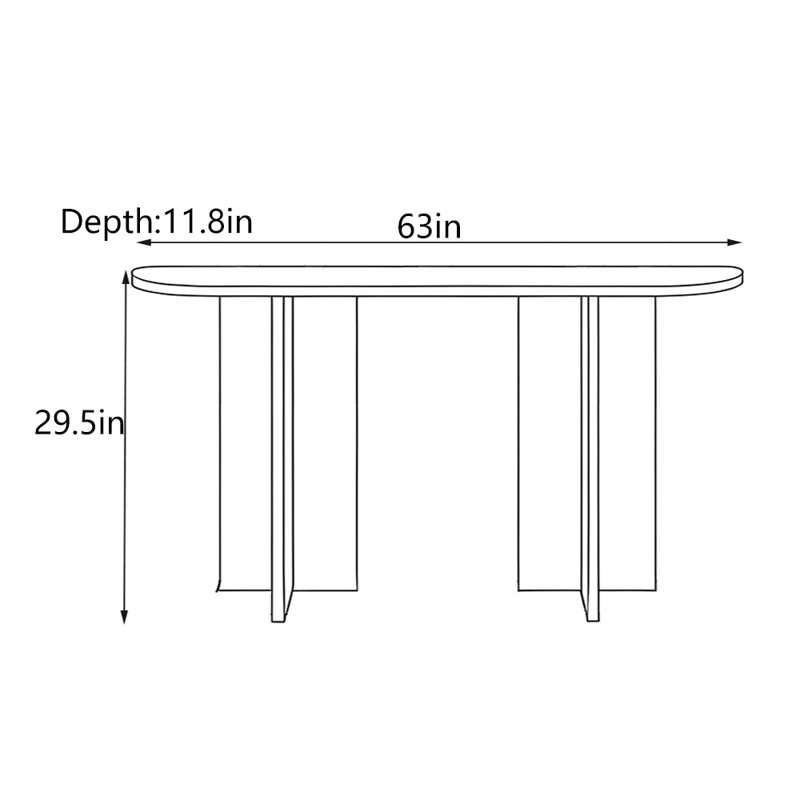 Chetek, H 29,5 po x l 63 po x P 11,8 po