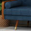 Élégant avec pieds évasés, style Mid-Century moderne, charmant siège bleu marine, couleur