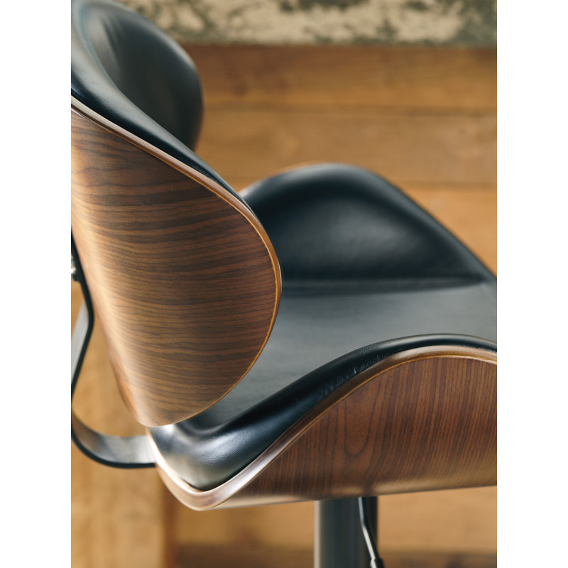 Dorotea Swivel Upholstered Adjustable Height Counter Stool with Metal Frame