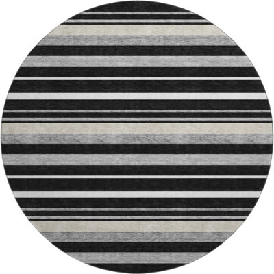 Premium Machine Washable Prisco Black Rug