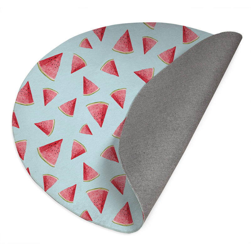 Summer Melon Outdoor Rug, Round 5'