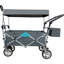 Chariot pliable à pousser et tirer avec auvent amovible