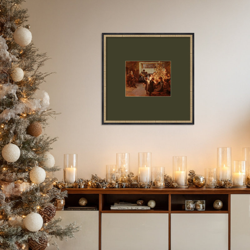 Le sapin de Noël 1911 par Albert Chevallier Tayler Wood - Reproduction d'art encadrée