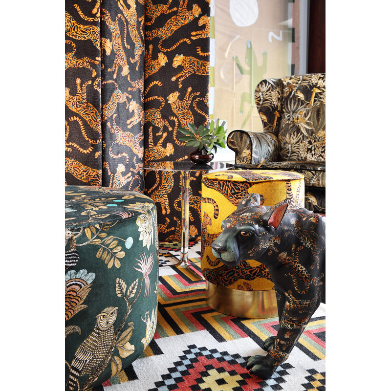 Ardmore 'Cheetah Kings' Velvet Fabric, Gold