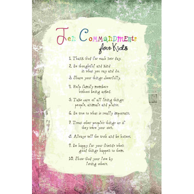 " Ten Commandments For Kids "