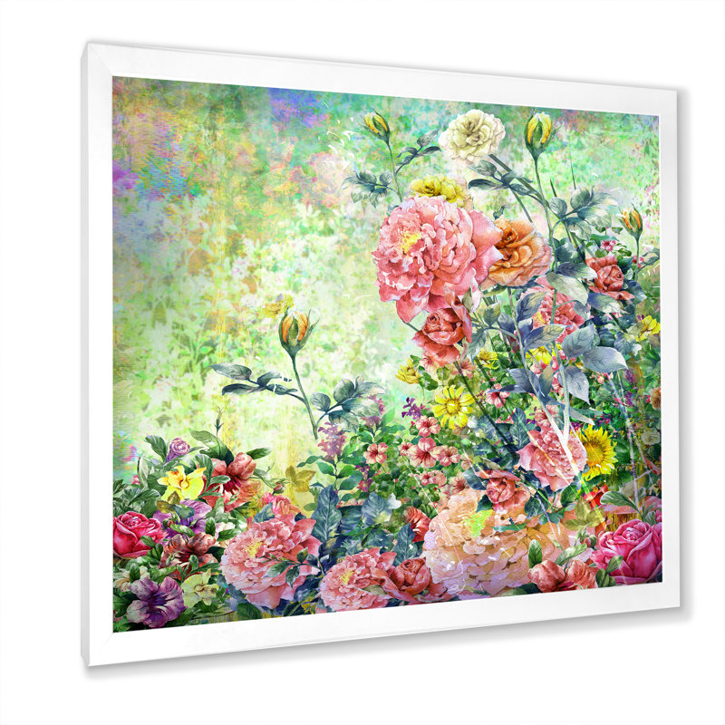 «Modern Modern Pink And Green Summer Garden III», reproduction d'art sur toile, H 36 po x l 36 po x P 1,5 po
