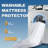 2" Reversing Purple Gel Memory Foam Mattress Topper with waterproof mattress  protector-96346561