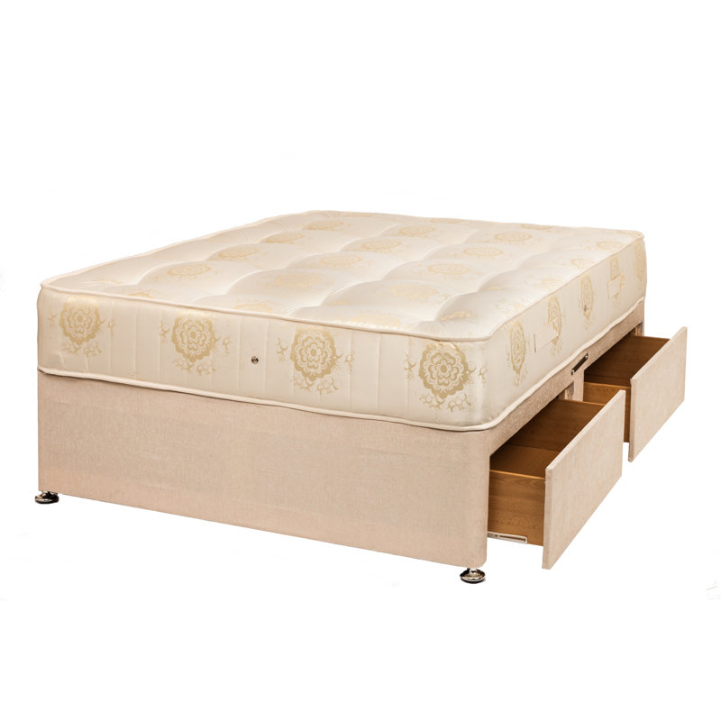 Orthopaedic Divan Bed Set, Double (4'6), 2 Drawers