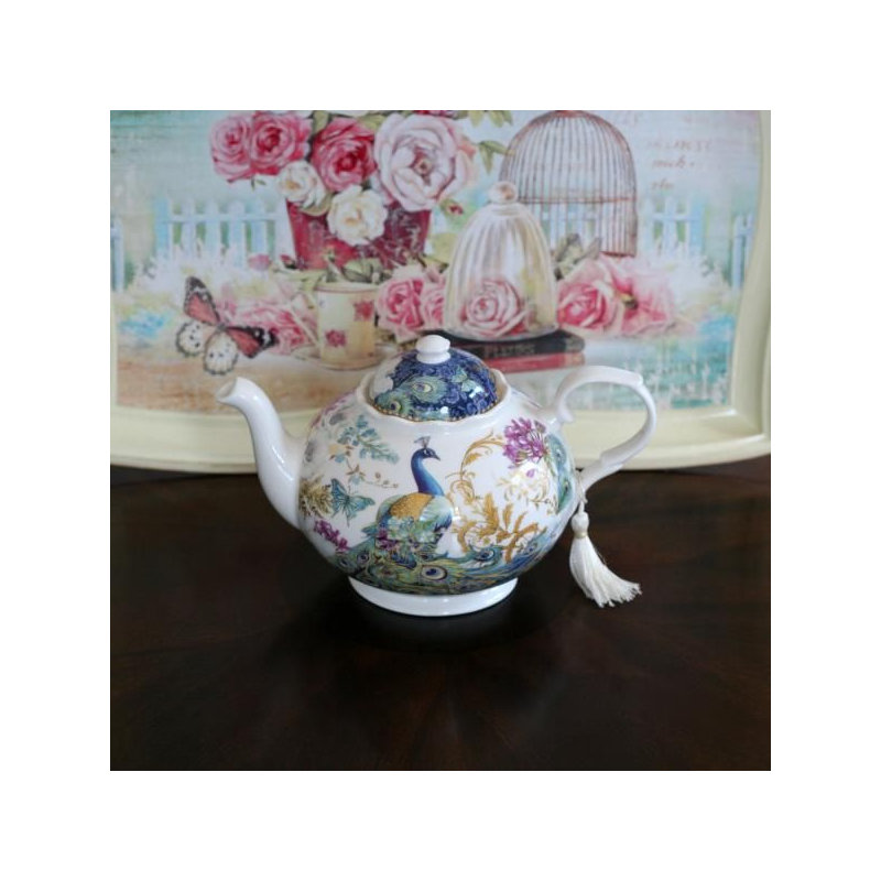 Théière en porcelaine peacock Lathan