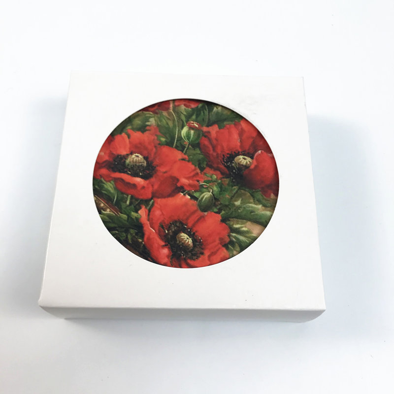Sous-verre coquelicot