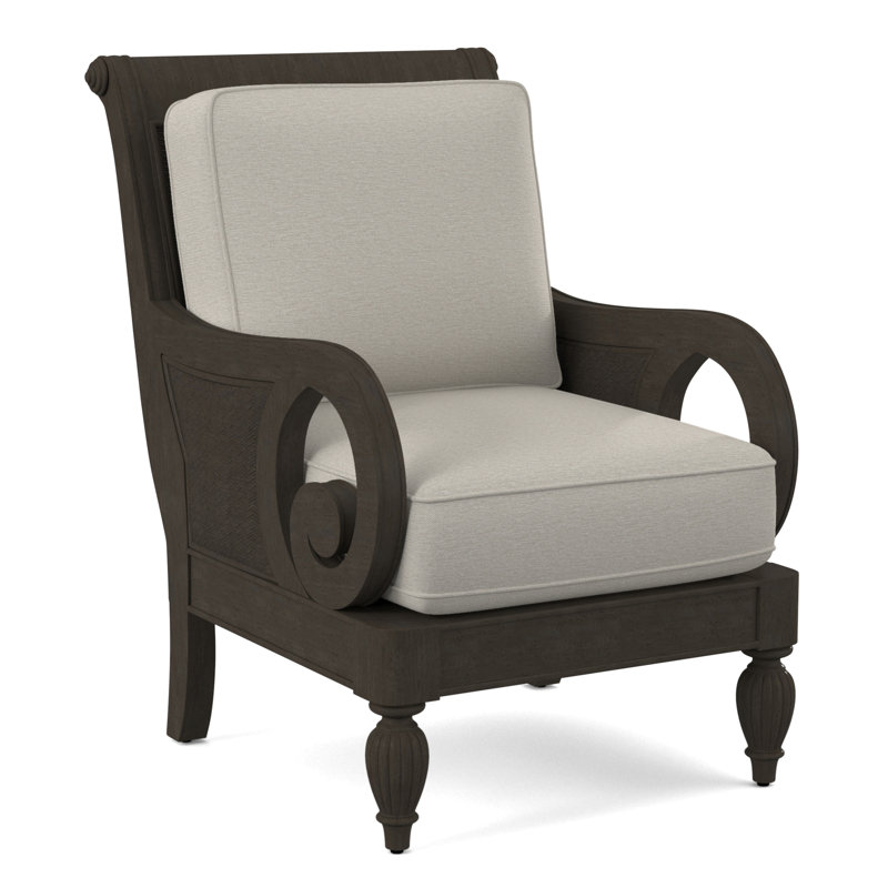Grand View 71.12Cm Wide Armchair, Bisque Finish, White Performance Fabric; 0851-94