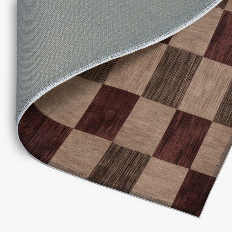 Tapis d'intérieur et d'extérieur à carreaux gris, Rectangulaire 2 pi x 3 pi