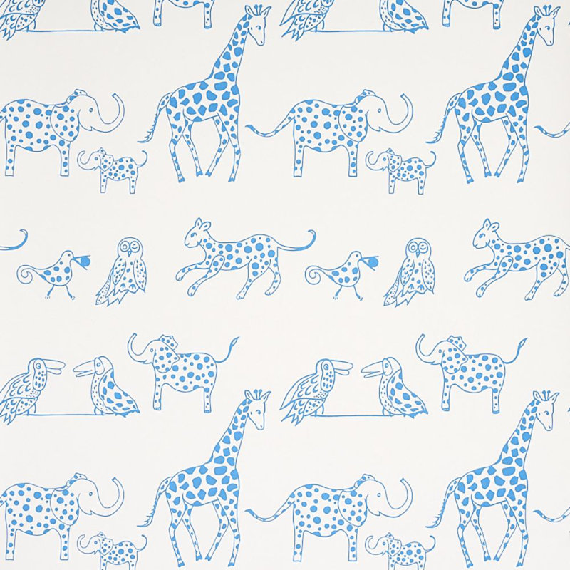 Jungle Jubilee Wallpaper, Blue