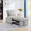 Tufted Single Pull-Out Sofa Bed With Adjustable Backrest And Pillows, Convertible Chaise Lounge For Versatile Use