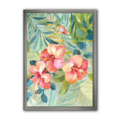 Cadre photo « hibiscus jardin iii », reproduction sur toile