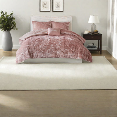 Ensembles de literie en velours de luxe, polyester rosé, chambre à coucher moderne