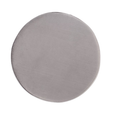 BirdRock Home 13.75" Round Velvet Ottoman Foot Stool, Gray