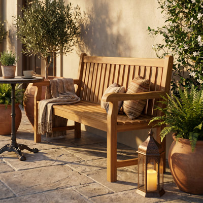 Heilman Mission-Back Teak Garden Bench