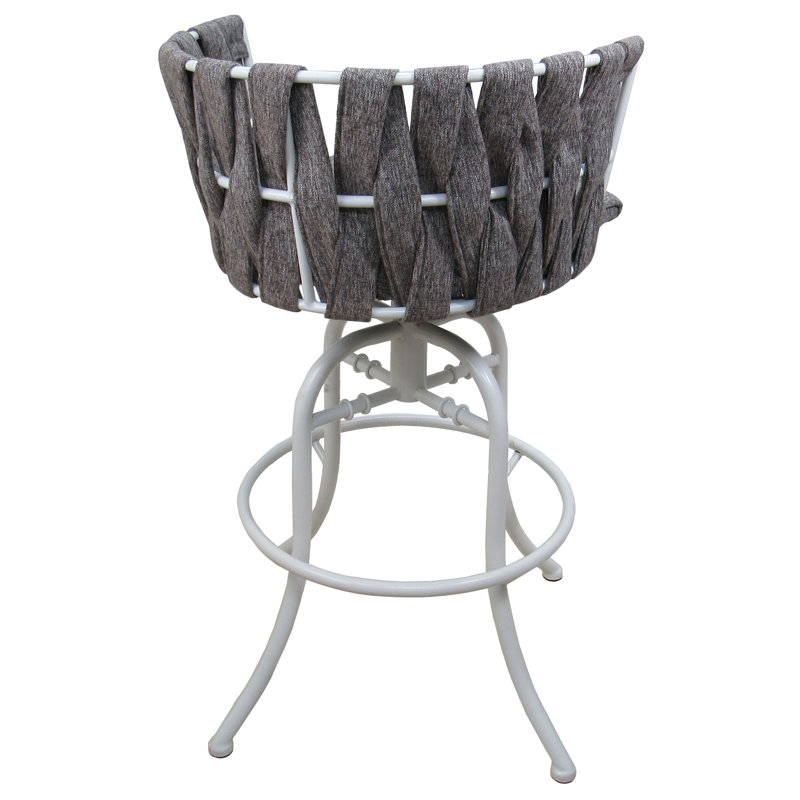 Hyypio Metalona Counter 26" Swivel Tilt Metal Bar Stool - Mojave Grey - White, Bar Stool (30" Seat Height)
