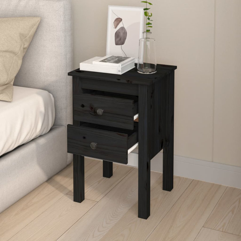 40cm W Bedside Table, Black