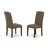 3 Piece Wood Dining Table Set Contains 1 Round Pedestal Table and 2 Dark Coffee Linen Fabric Dining Room Chairs High Back with Nail Heads - Mahogany Finish-1807700648-1807700650-1800779222