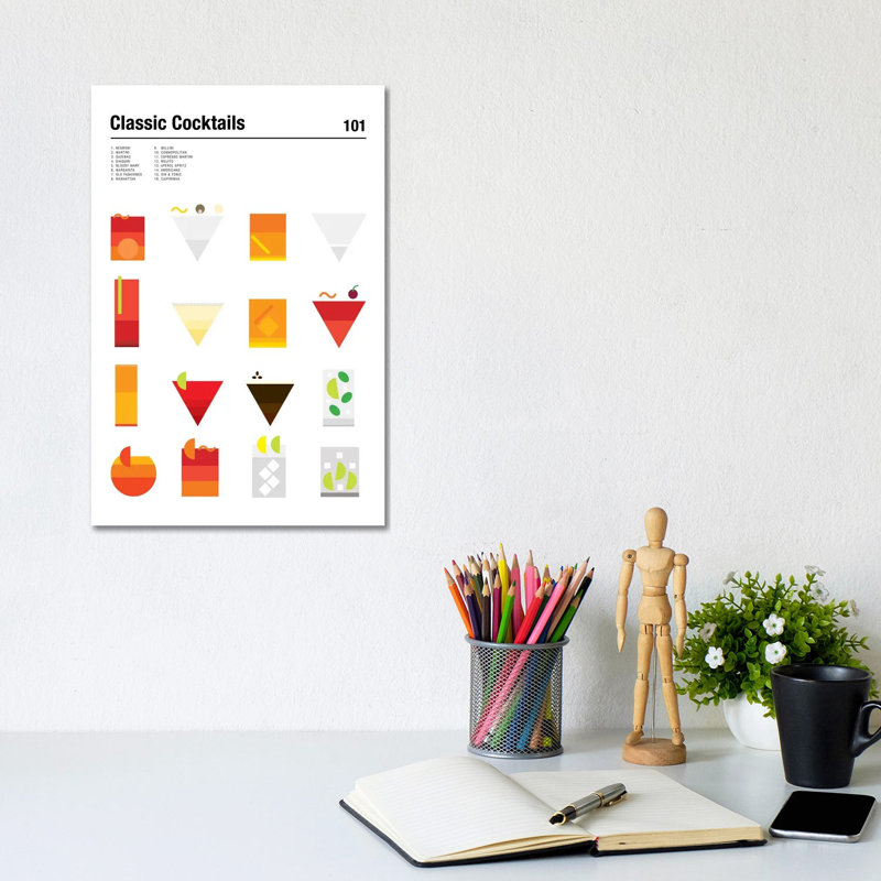 Classic Cocktails 101 by Nick Barclay - Print on Canvas, 20.32 cm H x 30.48 cm W, Wrapped Canvas