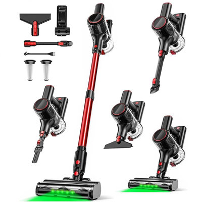 Cordless Vacuum Cleaner 8 In 1 55kpa Powerful Suction Lightweight,led Display,45mins Detachable Battery Vacuum For Floor/carpet