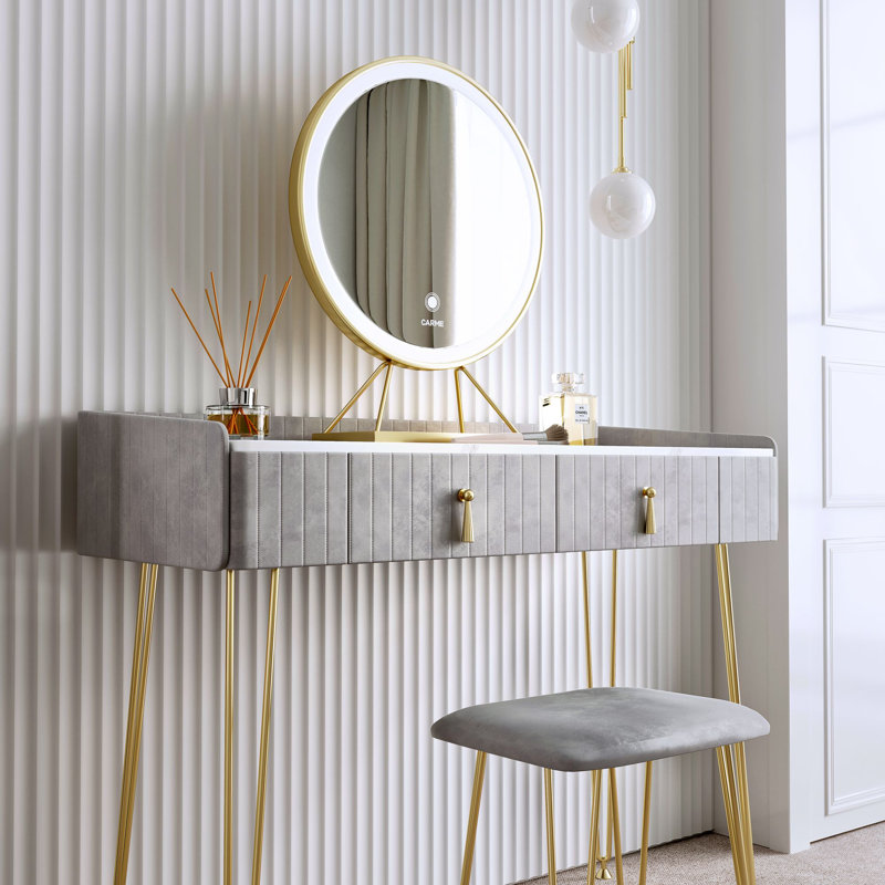 Hutchinson Dressing Table with Mirror, Grey