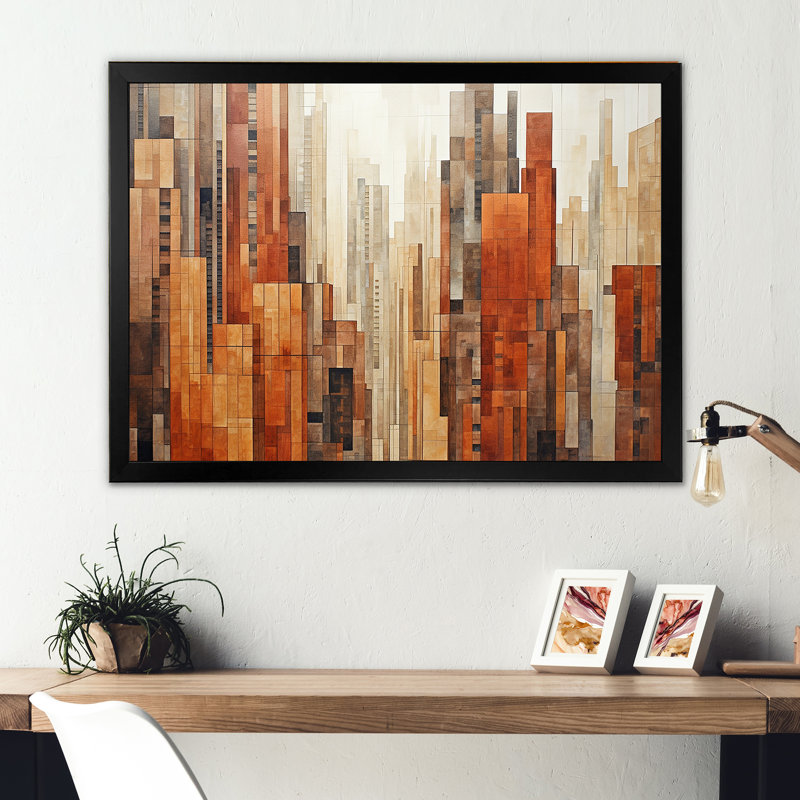 Caramel Colonnes Skycrapers Dream III - Skyscrapers, reproductions encadrées, Cadre simple noir, H 12 po x l 20 po x P 1 po
