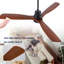 Hot Ventilateur de plafond moderne avec 3 pales en bois massif, télécommande et moteur à courant continu avec DEL à intensité variable-2061102924-2061102927-2061102921
