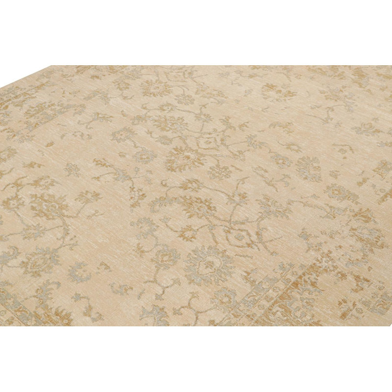 Hand Knotted Silk Area Rug in Brown