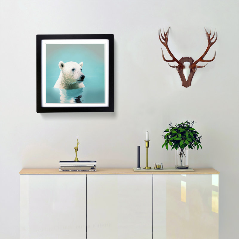 Polar Bear Digital - Framed Print, Black