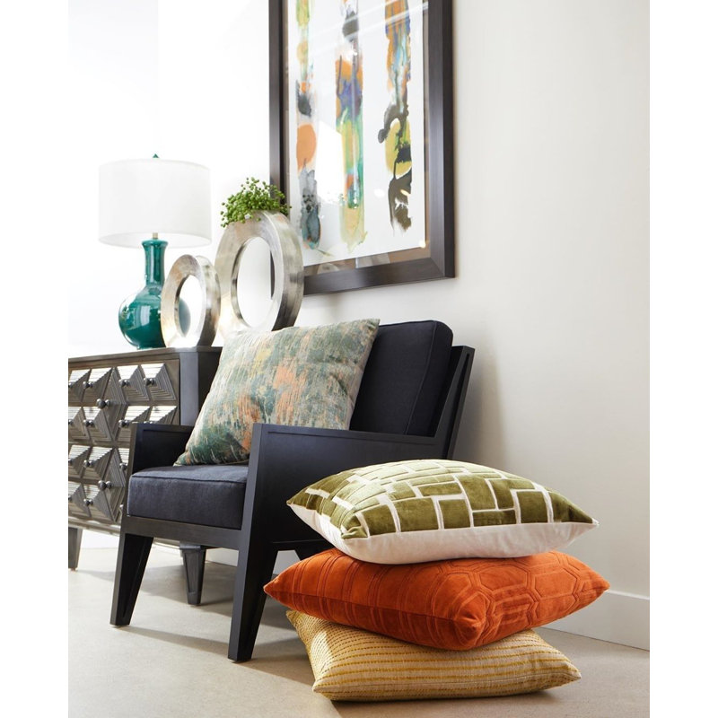 Demetria Decorative Pillow, Yellow, Square 20"