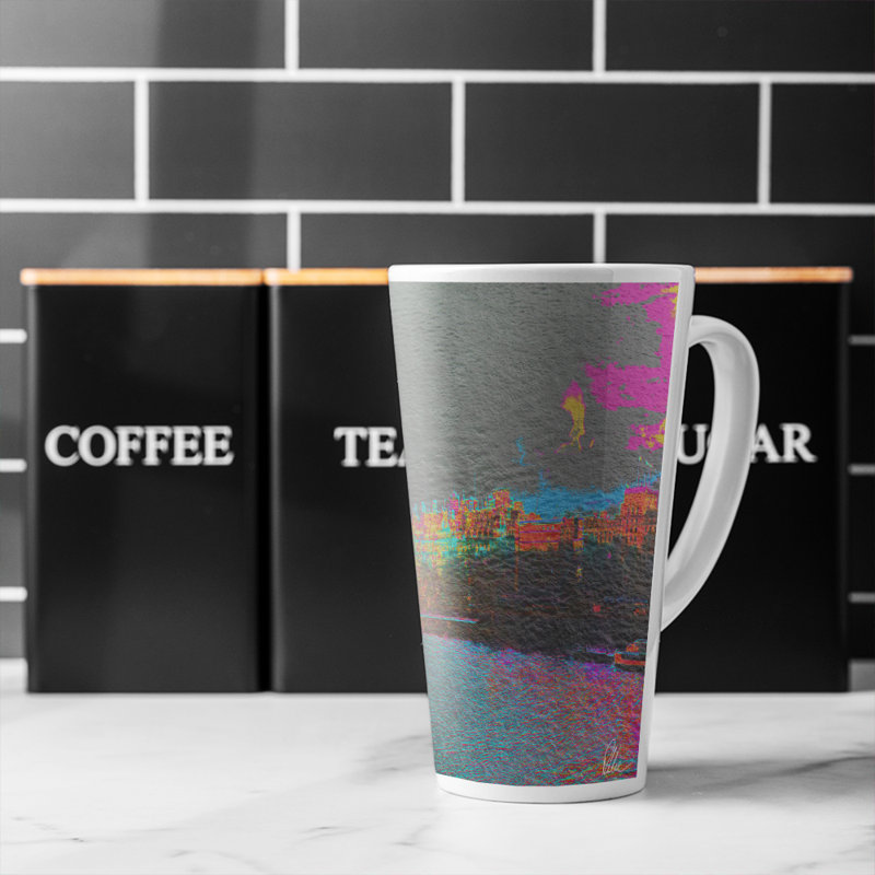 Ceramic Coffee Mug, Pink/Blue