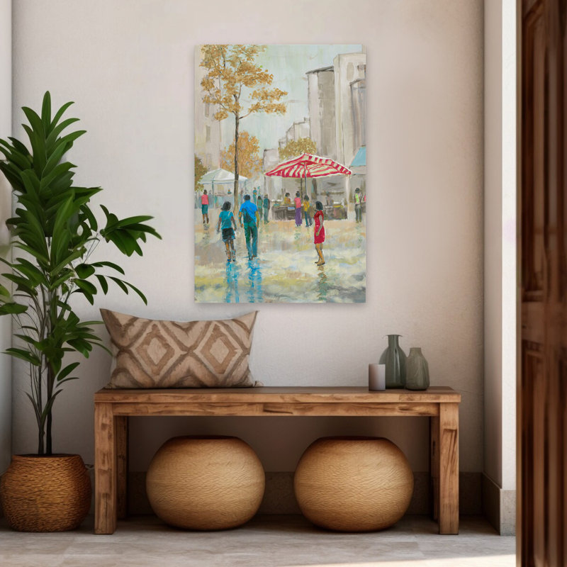 «Small Town Girl - Cityscapes Painterly Impressionism Street Art», H 48 po x l 32 po