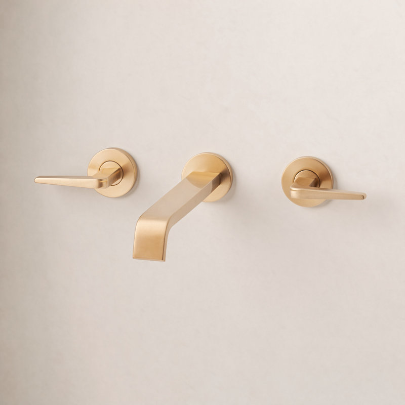 Drea Wall Mounted Tub Filler, Brushed Gold