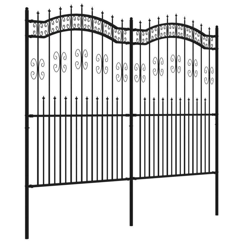 Ciclali Black Metal Fence Panels, 222cm H x 240cm W x 0.5cm D