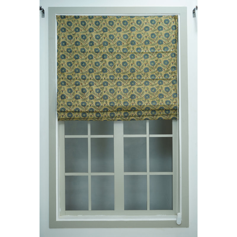  20 x 72 stores faits à la main en bloc - décor artistique de fenêtre, Swarna, bleu, L 20 po x L 108 po