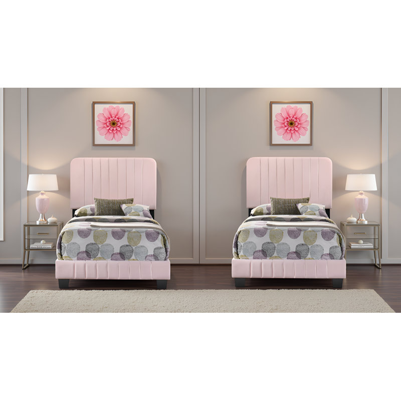 Ensemble de 2 lits simples Valletta, Lit simple, Rose