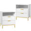 Table de chevet moderne pour chambre à coucher, table de chevet carrée 2 tiroirs avec rangement pour chambre à coucher-554161199-773306305