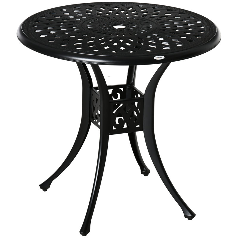 Renick Round Metal Outdoor Dining Table With Umbrella Hole , 78cm cm W 78cm cm D