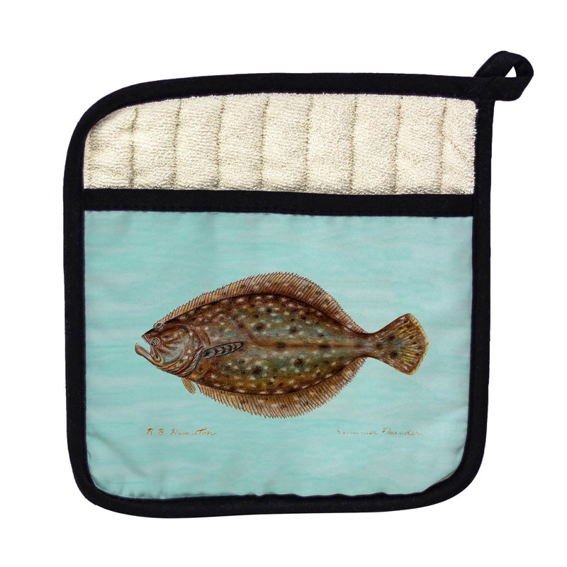 Betsy Drake Interiors Cotton Potholder, Aqua