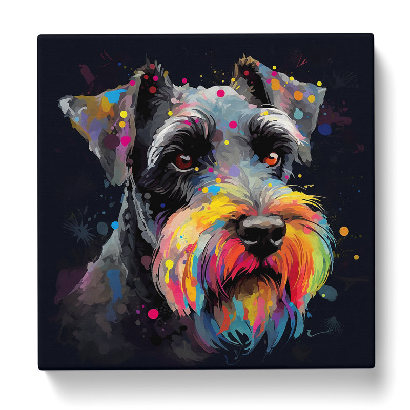 Schnauzer Abstract Art No.5 - Wrapped Canvas, 35cm H x 35cm W x 3cm D
