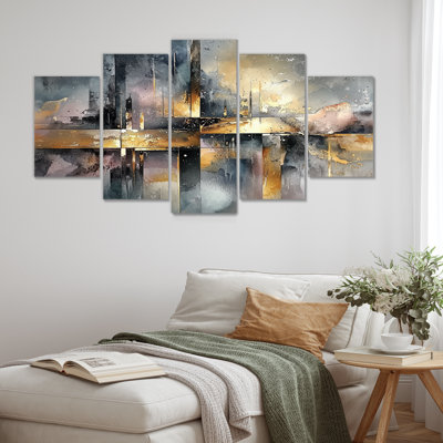 Geometric Ink Pulse II - Constructivism Wall Art - ensemble d'art mural moderne