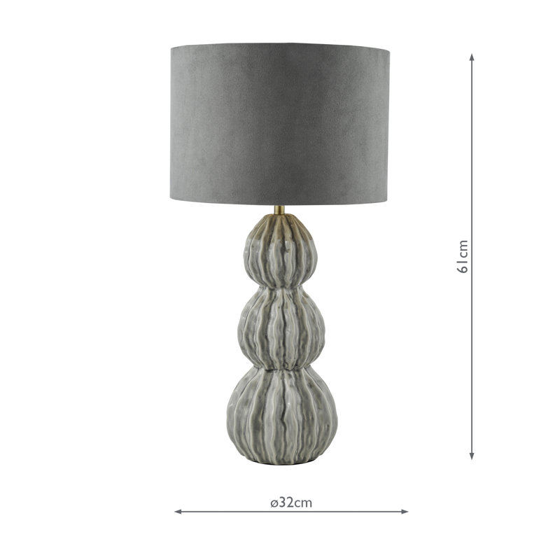 Ceramic Table Lamp Lamp, Grey, Grey