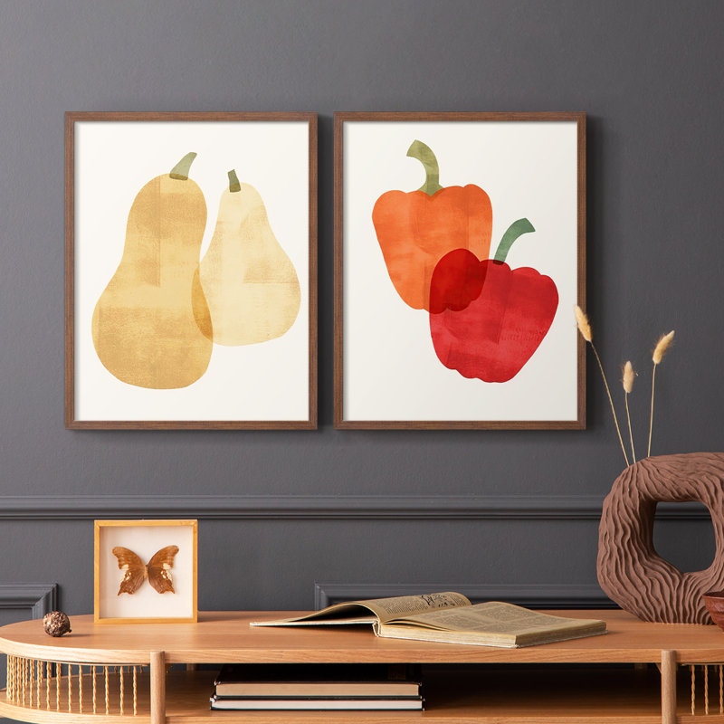 «Organic Veg VI», reproduction encadrée de qualité supérieure - prête à être accrochée - aucun clou requis - aucun clou requis
